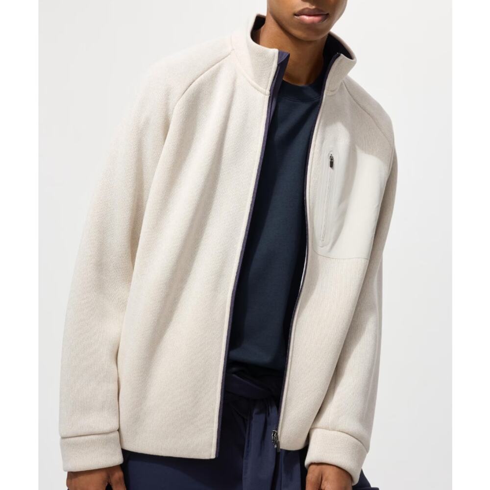 NWT Uniqlo Sweden Athlete Collection Knit Fleece Full-Zip Jacket Off White 3XL